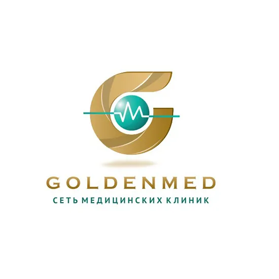 Логотип клиники Goldenmed в Подольске.